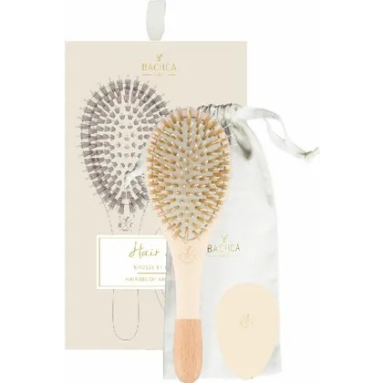 Bachca Hair Kit Nude – Brush Boar And Nylon + Wooden Mirror + Cotton Pouch Bachca Hair Kit Nude – Brush Boar And Nylon + Wooden Mirror + Cotton Pouch