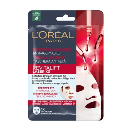 L’Oréal Paris RevitaLift Laser X3 Dreifach-Power Anti-Age-Maske Gesichtsmaske 28g L’Oréal Paris RevitaLift Laser X3 Dreifach-Power Anti-Age-Maske Gesichtsmaske 28g