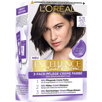 L’Oréal Paris Excellence Cool Creme 5.11 Ultra kühles Hellbraun Coloration 1Stk L’Oréal Paris Excellence Cool Creme 5.11 Ultra kühles Hellbraun Coloration 1Stk
