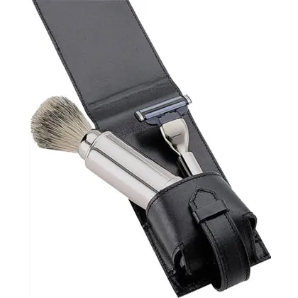 Erbe Shaving Shop Rasierset dreiteilig in Ledertasche 13 x 7, schwarz Erbe Shaving Shop Rasierset dreiteilig in Ledertasche 13 x 7, schwarz