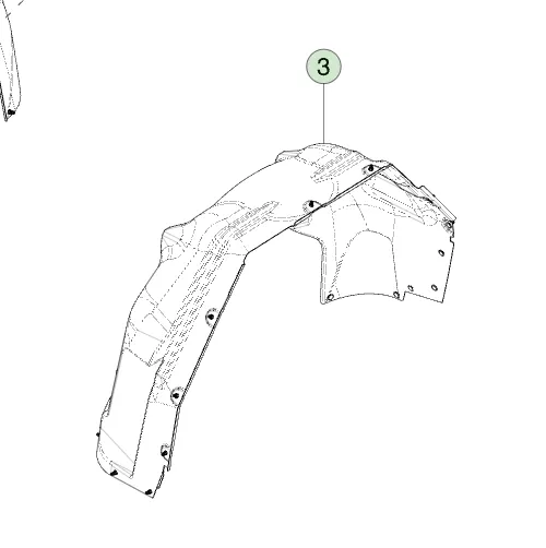 1800673-00-D Задній підкрилок лівого колеса REAR WHEEL LINER – LEFT HAND