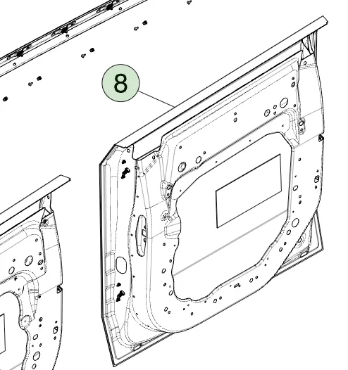 1814852-00-B Збірка правих задніх дверей ASSEMBLY – REAR DOOR – RIGHT HAND