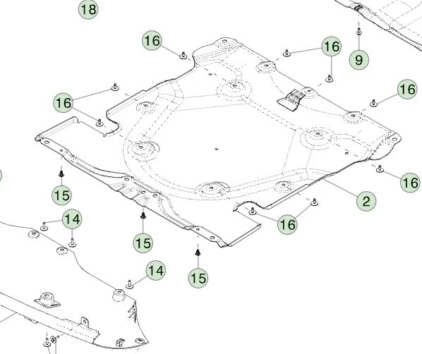 1939643-00-B Передній аеродинамічний щит — штампована деталь FRONT AERO SHIELD – STAMPING