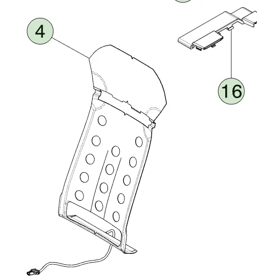 1681234-00-A Нагрівальний мат зовнішньої спинки сидіння першого ряду 1ST ROW OUTBOARD SEATBACK HEATER MAT
