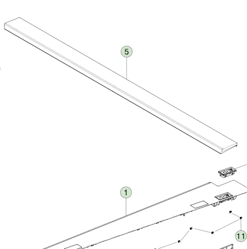 2037459-97-A Накладка верхньої частини заднього борту TAILGATE TOP APPLIQUE