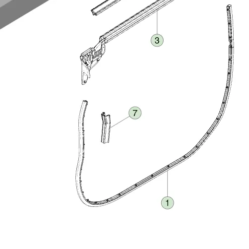 1808594-00-A Допоміжний ущільнювач передніх правих дверей SECONDARY SEAL – FRONT DOOR – RIGHT HAND