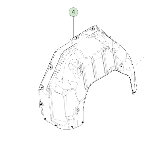 1800674-00-D Задній підкрилок правого колеса REAR WHEEL LINER – RIGHT HAND