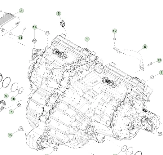 1940000-TX-E Задній привідний блок – конфігурація з трьома моторами REAR DRIVE UNIT – TRI MOTOR CONFIGURATION