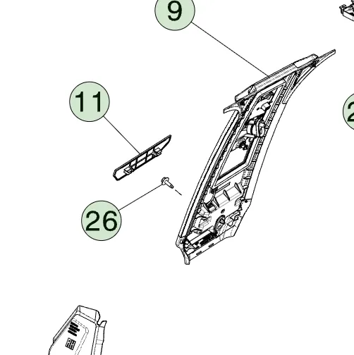 1848577-00-F Права аплікація на B-стійку кузова B PILLAR APPLIQUE – RIGHT HAND