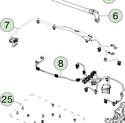 1848040-00-J Пучок високовольтної проводки пристрою (кластера) DEVICE CLUSTER HIGH VOLTAGE HARNESS