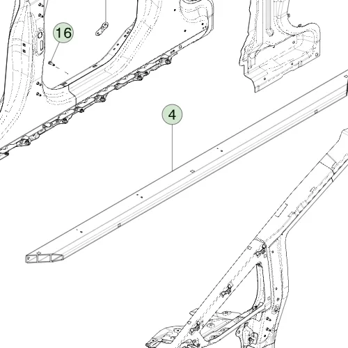 1832249-ST-E Збірка поріжка (екструзія) ASSEMBLY – SIDE SILL EXTRUSION