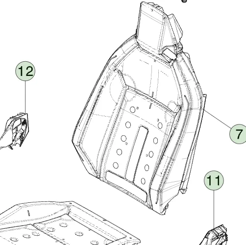 1947369-00-B Пінопластова вставка спинки переднього сидіння — ліва сторона з вентиляцією 1R FSB FOAM LEFT HAND WITH VENTILATION