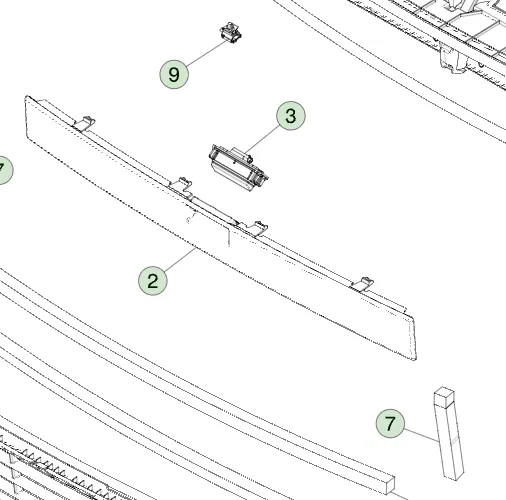 1815270-00-B Збірка центральної передньої накладки FRONT CENTER APPLIQUE ASSEMBLY