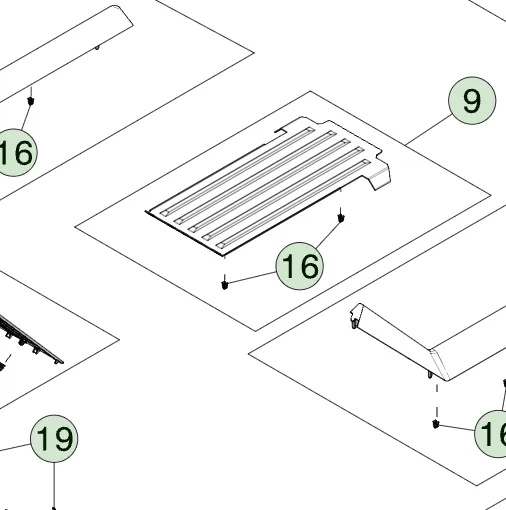 1977827-00-B Центральна підлогова накладка — нижня CENTER FLOOR TRIM – LOWER