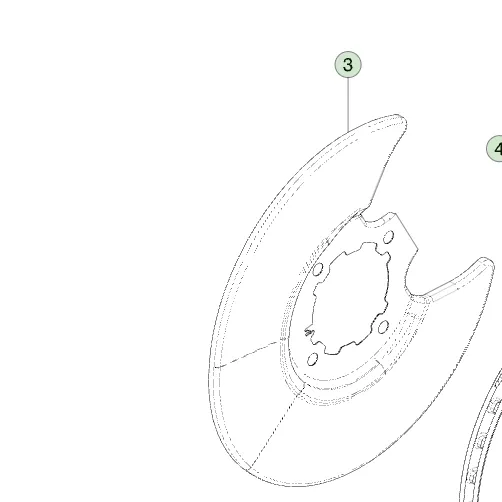 1250661-00-C Захист заднього гальма – ліва сторона REAR BRAKE SHIELD – LEFT HAND