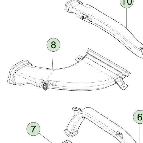 1908226-00-B Панельний повітропровід — лівий бік PANEL DUCT – LEFT HAND