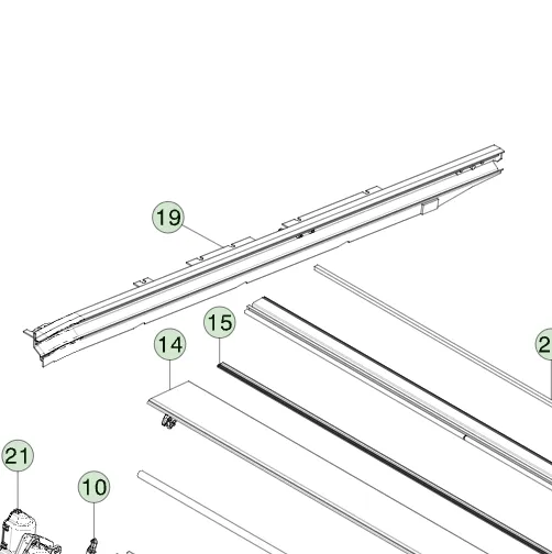 1852129-00-F Збірка горизонтальної рейки тонно (права сторона) TONNEAU HORIZONTAL RAIL ASSEMBLY – RIGHT HAND