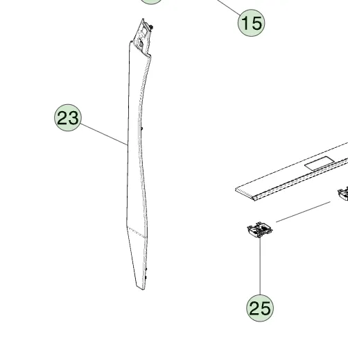 1848588-00-D Права заглушка перегородки передньої стійки SAIL BAFFLE CLOSEOUT – RIGHT HAND