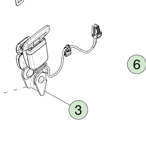 1836994-N1-B Лівий замок ременя безпеки другого ряду SECOND ROW – SEAT BELT BUCKLE – LEFT HAND