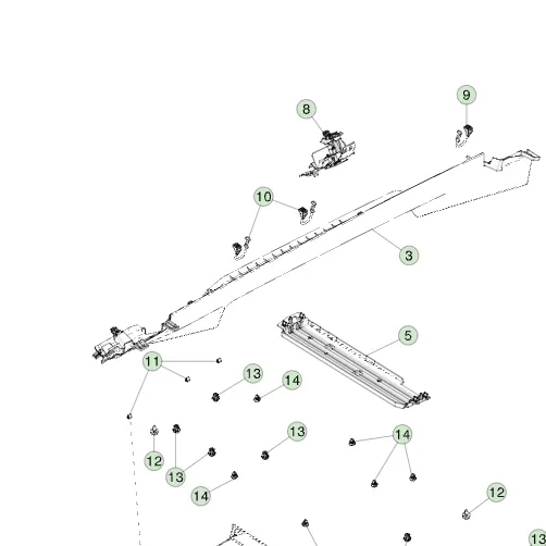 1896263-00-E Задня обшивка стелі — права сторона REAR HEADLINER – RIGHT HAND