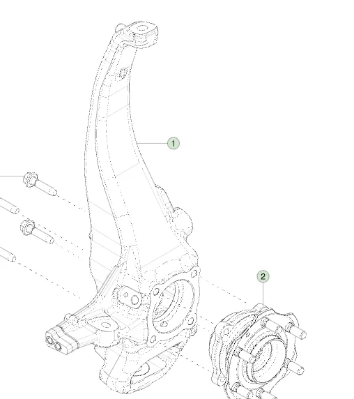 1250315-00-E Передній поворотний кулак у зборі — права сторона FRONT KNUCKLE ASSEMBLY – RIGHT HAND