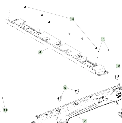 1902893-00-D Задня верхня обшивка (карнизна обшивка) REAR HEADER TRIM