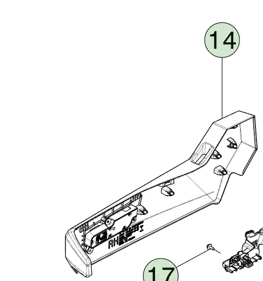 1878337-00-E Перший ряд — зовнішній бічний щиток для сидіння з правого боку 1ST ROW OUTBOARD SIDESHIELD – FOR RIGHT HAND SEAT