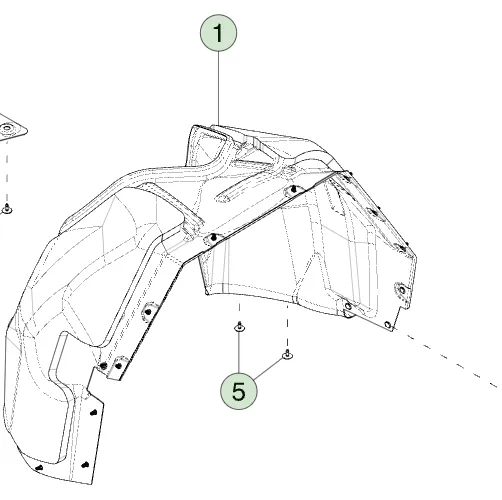 1800671-00-E Передній підкрилок лівого колеса FRONT WHEEL LINER – LEFT HAND