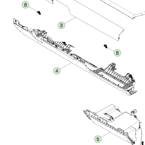 1852074-99-E Нижня збірка приладової панелі INSTRUMENT PANEL LOWER ASSEMBLY