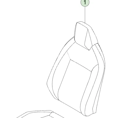 1984868-71-B Обшивка м’якої частини спинки переднього ряду сидіння — ліва сторона — преміум FIRST ROW SEAT BACK SOFT TRIM COVER ASSEMBLY – LEFT HAND – PREMIUM