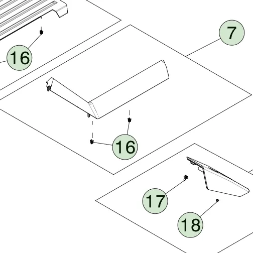 1876557-00-E Центральна підлогова направляюча — ліва сторона CENTER FLOOR RAIL – LEFT HAND