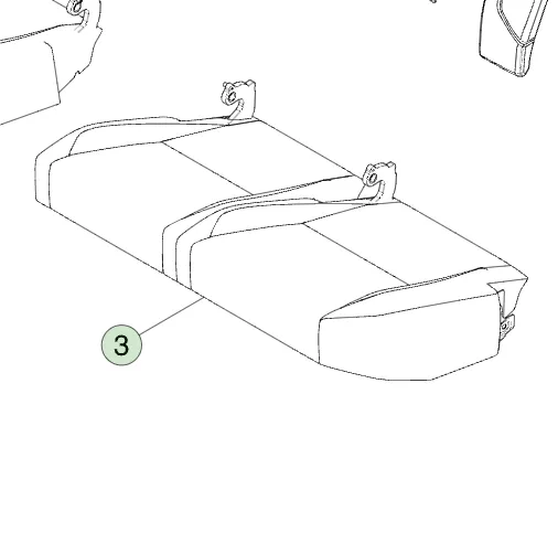 4098872-T1-A Збірка подушки сидіння другого ряду — ліва сторона SECOND ROW CUSHION ASSEMBLY – LEFT HAND