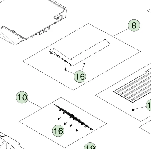 1876554-00-E Центральна підлогова направляюча — права сторона CENTER FLOOR RAIL – RIGHT HAND