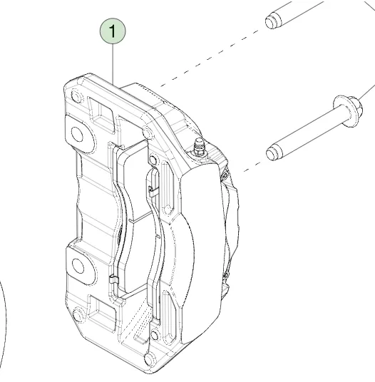 1250621-00-D Передній гальмівний супорт – ліва сторона FRONT BRAKE CALIPER – LEFT HAND