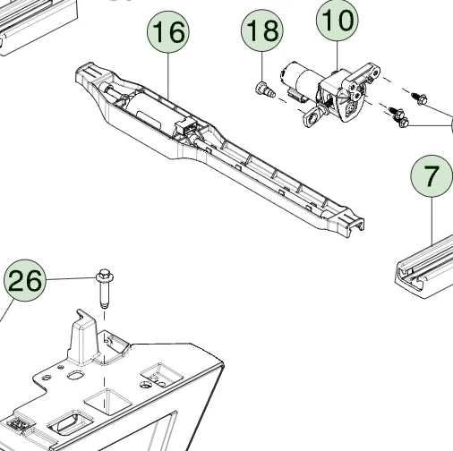 1857404-00-A Вузол кріплення моторного мосту напрямної сидіння першого ряду FIRST ROW SEAT TRACK MOTOR BRIDGE ASSEMBLY