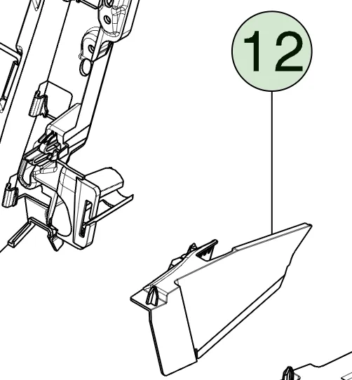 1906710-00-B Другий ряд — збірка декоративної накладки клямки ременя сидіння розділена — права сторона SECOND ROW – SEAT BUCKLE CLOSEOUT ASSEMBLY SPLIT – RIGHT HAND