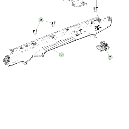 1896257-00-E Задня обшивка стелі — ліва сторона REAR HEADLINER – LEFT HAND
