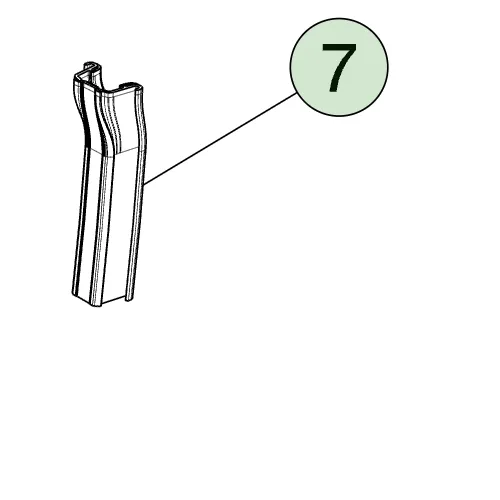 1857122-00-D Ущільнювач направляючого каналу скла передніх лівих дверей у зоні стійки А GLASS RUN CHANNEL SEAL – FRONT DOOR – A PILLAR – LEFT HAND