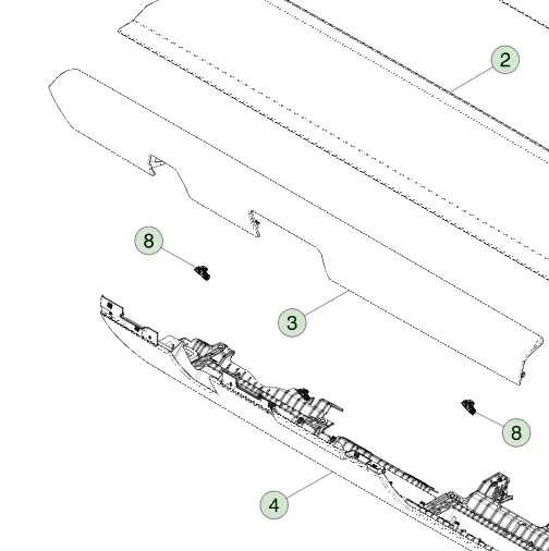 1813014-05-G Збірка середньої панелі приладової панелі — біла IP MID PANEL ASSEMBLY – WHITE