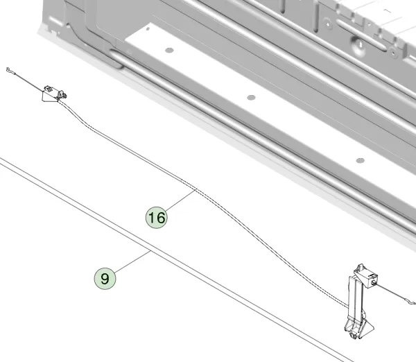 1877007-00-C Ручний механізм відкриття заднього борту TAILGATE – MANUAL RELEASE