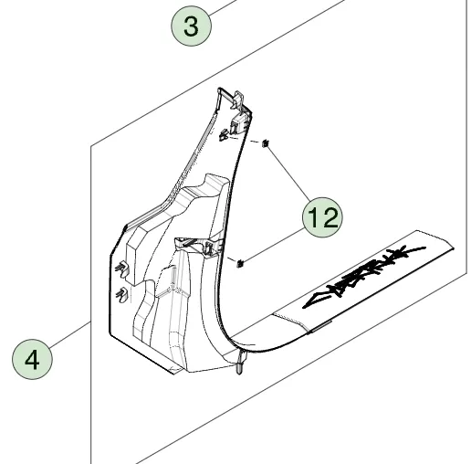1905504-00-F Оздоблення нижньої частини передньої правої стійки (A-подібної) A-PILLAR LOWER TRIM RIGHT