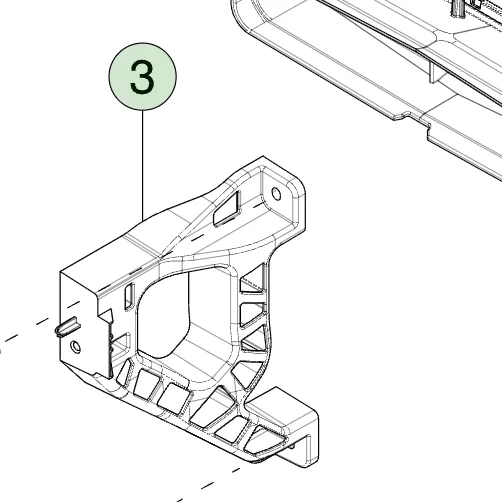 1807269-99-F Кронштейн нижньої стійки приладової панелі — лівий IP DOWNLEG BRACKET – LEFT HAND