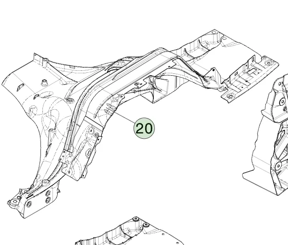 2128748-ST-A Збірка лівої половини задньої нижньої секції кузова ASSEMBLY – REAR UNDER BODY HALF SECTION – LEFT HAND