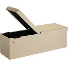 Casaria® Sitzbank Beige 115x38x38cm mit Klappdeckel Casaria® Sitzbank Beige 115x38x38cm mit Klappdeckel