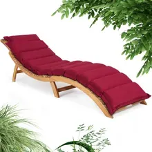Casaria® Faltbare Gartenliege Akazie FSC®-zertifiziert inkl Auflage Rot Casaria® Faltbare Gartenliege Akazie FSC®-zertifiziert inkl Auflage Rot