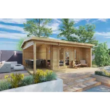 Gartenhaus mit Terrasse “Garten Studio XL” 6x5m | Gartenhaus mit Veranda 6x5m | Gartenhaus mit Terrasse und Terrassenüberdachung Gartenhaus mit Terrasse “Garten Studio XL” 6x5m | Gartenhaus mit Veranda 6x5m | Gartenhaus mit Terrasse und Terrassenüberdachung