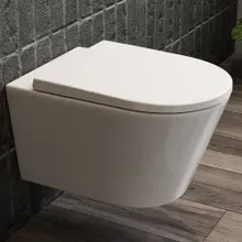 HOROW W384 Wand-WC spülrandlos, Hänge-Toilette mit 360° Superspin-Spülung HOROW W384 Wand-WC spülrandlos, Hänge-Toilette mit 360° Superspin-Spülung
