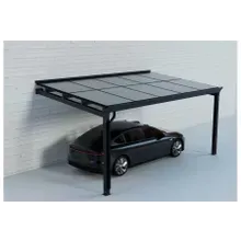 Carport Modular mit Wandanschluß, Aluminium mit Solardach für 1 PKW, beidseitig Glasmodule, Modulleistung 460 W, 10 Module pro Carport, Caportmaße 2650 mm (B) x 5070 mm (T) x 3090 mm (H) Carport Modular mit Wandanschluß, Aluminium mit Solardach für 1 PKW, beidseitig Glasmodule, Modulleistung 460 W, 10 Module pro Carport, Caportmaße 2650 mm (B) x 5070 mm (T) x 3090 mm (H)
