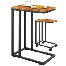 Beistelltisch Schwarz unterfahrbar 50x35x65/70cm mobil Rollen mit Bremse Beistelltisch Schwarz unterfahrbar 50x35x65/70cm mobil Rollen mit Bremse