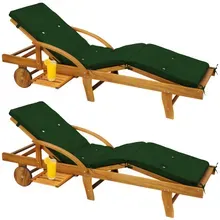 Gartenliege Tami Sun® 2er-Set Akazie inkl Auflage Grün Gartenliege Tami Sun® 2er-Set Akazie inkl Auflage Grün